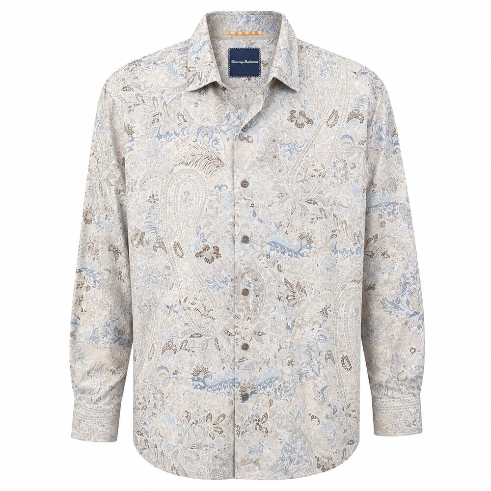 Tommy Bahama Men’s Paisley Button Down Shirt L Coastal Resort Casual